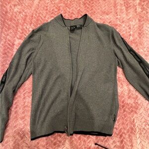 Armani Exchange Gray Cardigan Sweater